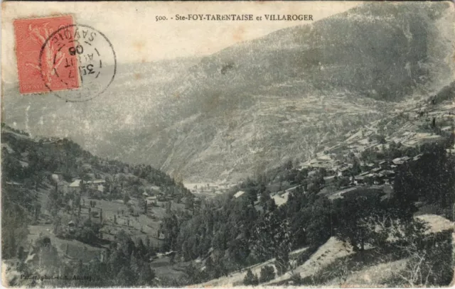 CPA SAINTE-FOY-TARENTAISE and VILLAROGER - Panoramic View (1194738)