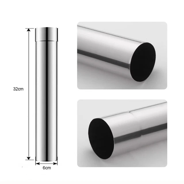 Tuyau de cheminée isolé de 2 po, 6 po de diamètre x 9 po de longueur