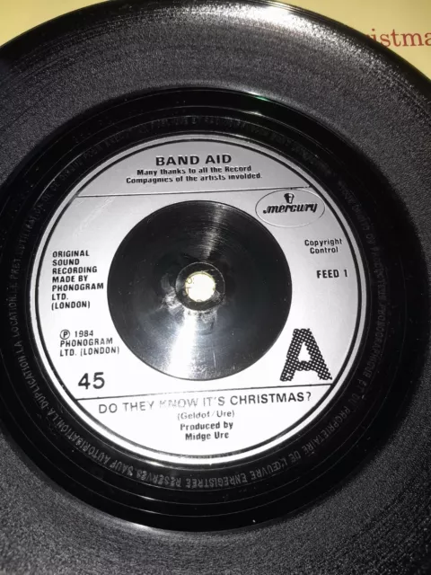 Band Aid Do They Know It's Christmas B/W One Year On Original 1985 7" Vinly