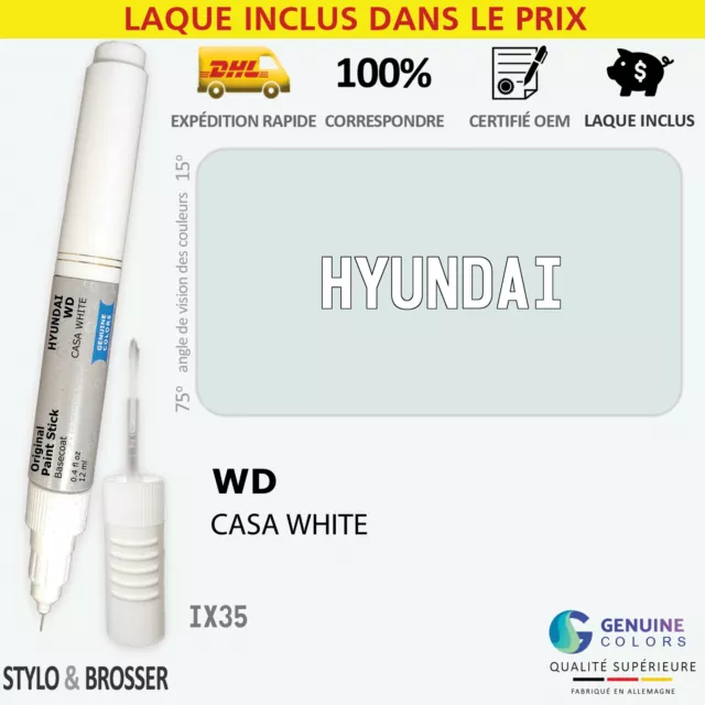 Exterior WD Blanc Stylo Retouche Peinture pour Hyundai WD Reparation Stylo MSRP