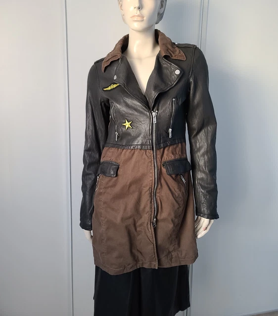 Manteau Femme En Cuir Agneau Souple Oakwood - Taille S, Noir - Neuf Avec étiquettes - Style Trench