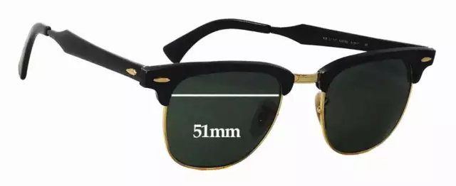 SFx Replacement Sunglass Lenses fits Ray Ban Clubmaster RB3507 - 51mm Wide