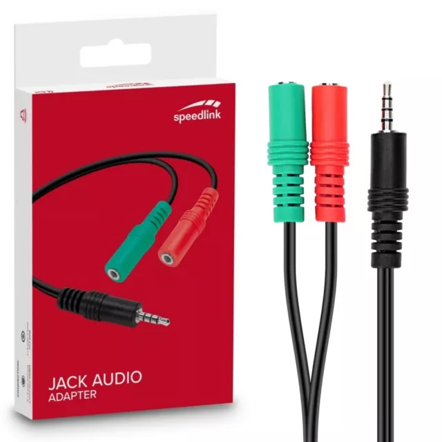 Headset-Adapter Y Splitter 3,5mm Jack PC Casque Audio Pour Portable Tablette MP3