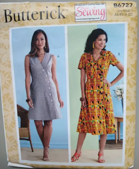 Butterick Sewing Pattern B6727 Women's Dress -  Easy - Sizes 6-22 - UNCUT