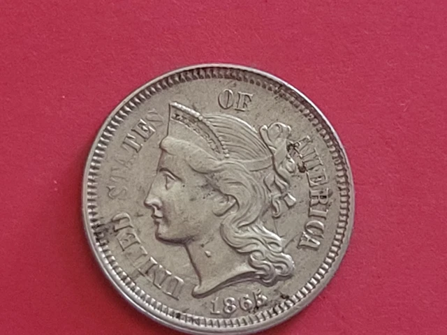 1865 Three Cent Nickel 3¢ Piece - XF - STRONG DETAILS 1st year in series 1865 Three Cent Nickel 3¢ Piece - XF - STRONG DETAILS 1st year in series