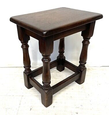 Vintage JAYCEE Antique Style Oak Joint Stool / Occasional Table / Lamp Stand 3