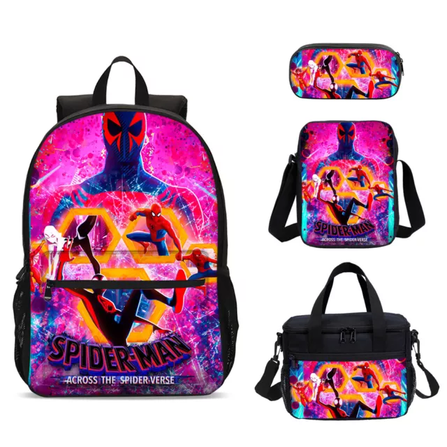 Spiderman Superhero Movie Kids School Backpack Insulated Lunch Bag Pen Case Lot