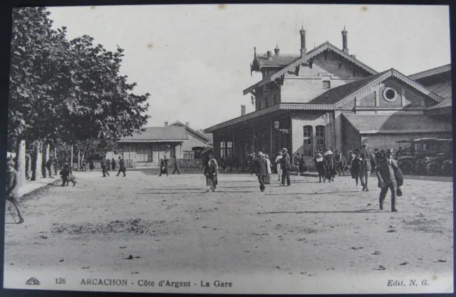 Cpa 33 Arcachon Cote D’ Argent La Gare