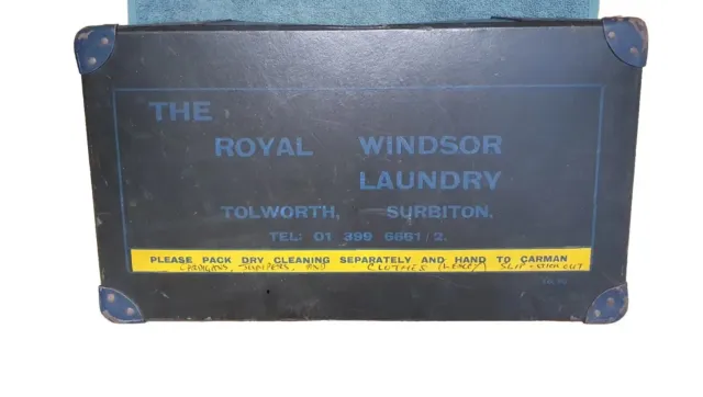 Vintage Cardboard- THE ROYAL WINDSOR LAUNDRY SURBITON Dry Cleaning Box