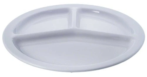 NS702W 12-Pack 3-Compartment Plate, 10-Inch, Tan