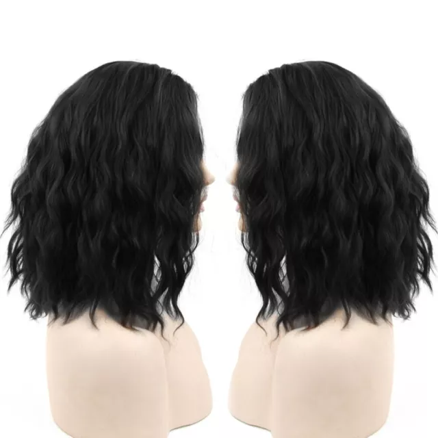 Natural Black Wig Wavy Short Wigs Women Human Hair Accessories Cosplay