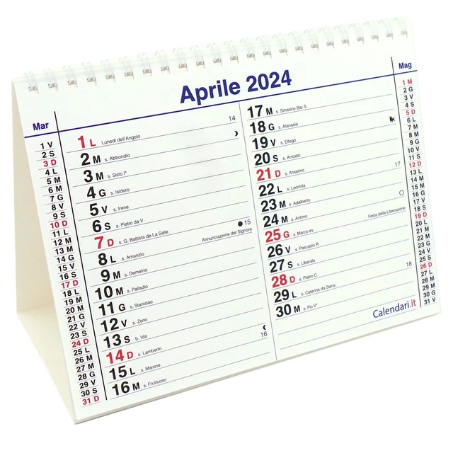 CALENDARIO 2024 MENSILE da tavolo santi e lune 20x15 cm versione LIGHT