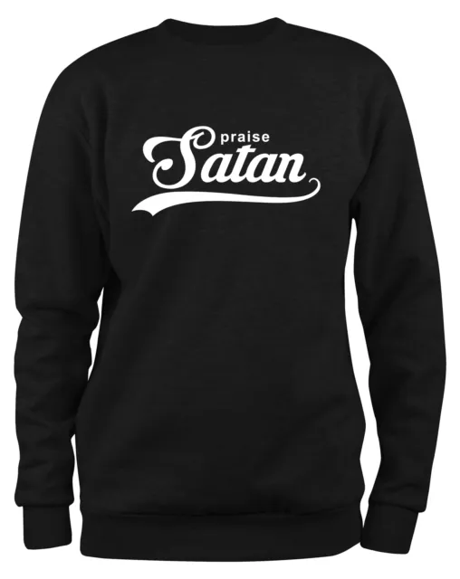 Styletex23 Sweatshirt Uomo Praise Satan Divertimento, Grandine 666