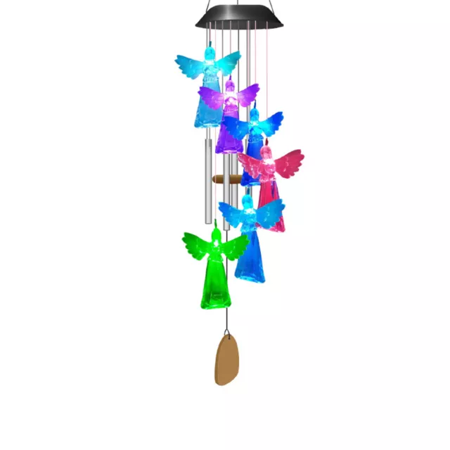 fr Solar Wind Chime Lamps Color Changing Angels Pendant Lights Garden Decor