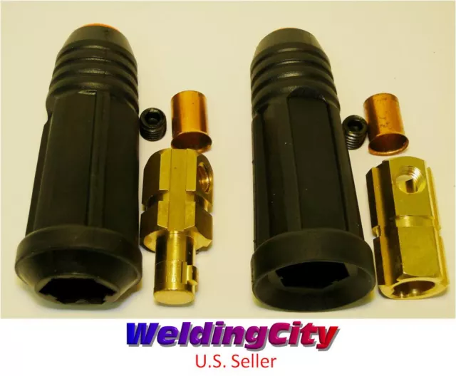 WeldingCity® Dinse-type Twist-lock Cable Connector Pair #2-1/0 35-50mm US Seller 2