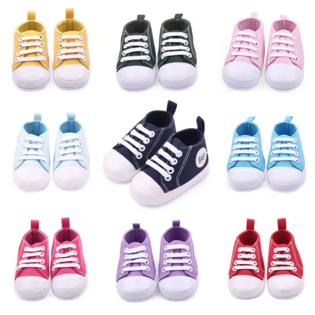 0-12M Baby Boy Girl Anti-slip Soft Sole Crib Shoes Newborn Sneakers Prewalker AU