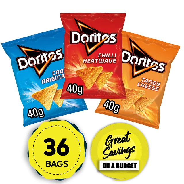 DORITOS TORTILLA CHIPS Tangy Cheese Chilli Heatwave Bundle 36 x 40g EUR