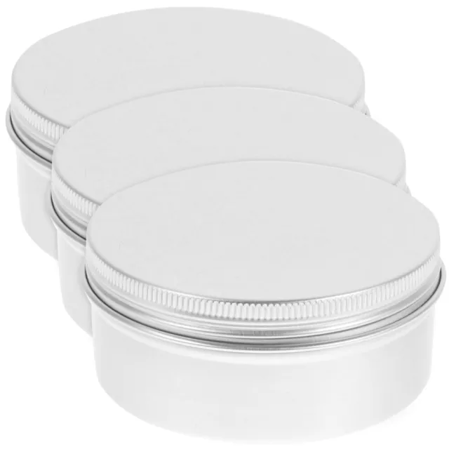 3pcs Round Metal Tin Box Soap Holder Container Aluminum Tin Jar Tea Canisters-QP