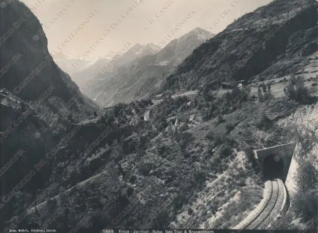 SVIZZERA Visp Viege Zermatt Bahn Railroad Thal Brunegghorn Fotografia
