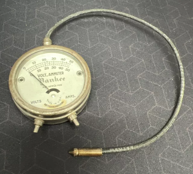 Old Antique Vintage YANKEE Meter Combination Volt and Ammeter