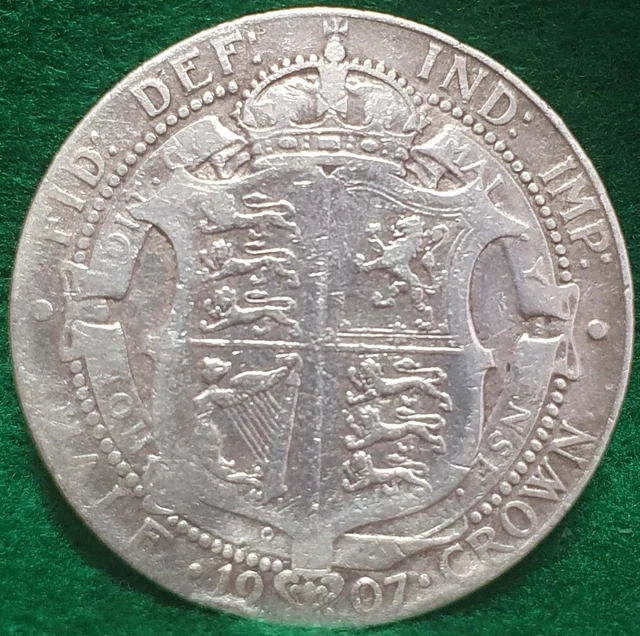 1907 Edward VII Silver Half Crown Coin