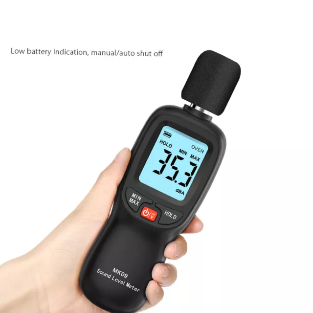 Meterk LCD Digital Sound Level Meter Noise  Decibel  Tester F8U2