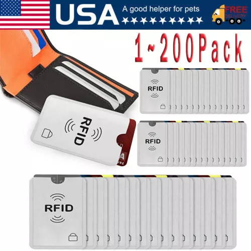 RFID Credit Debit ID Card Sleeve Protector Blocking Safety Shield Anti Theft Lot