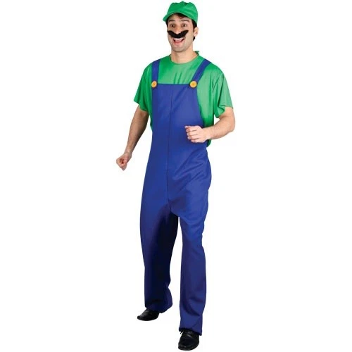 Costume Carnevale Uomo Da Luigi Di Super Mario Bros Vestito Travestimento Adulto