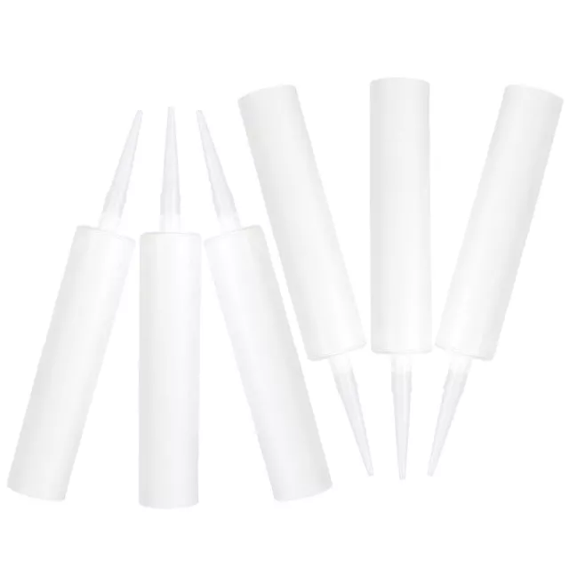 6 piezas tubos selladores de plástico rellenables con manguera vacía calafateo reutilizable
