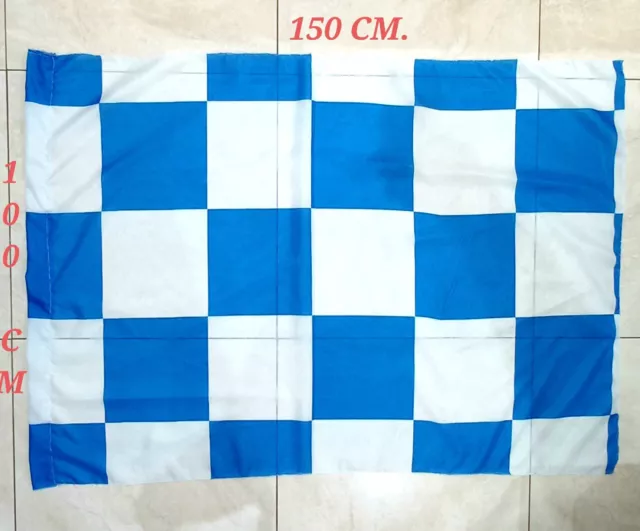 bandiera GIGANTE NAPOLI CAMPIONI scacchi Biancoazzurro 100x150 bandiera