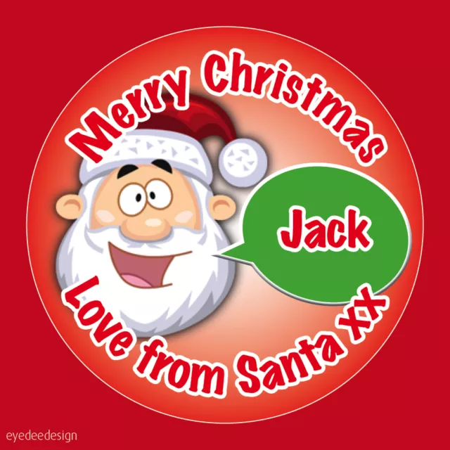 Personalised Father Christmas Stickers Present Gift tag Wrapping Santa - CH12