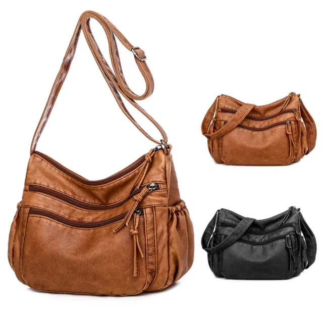 Soft Crossbody Shoulder Bag Purse Tote for Women PU Leather w/ Adjustable Strap