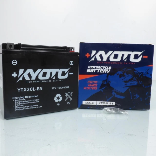 Batterie Kyoto SLA YTX4L-BS 12V 4Ah - Pour Quad Polaris 50 Scrambler 2001-2002 - Sans Entretien, Prête à L'emploi
