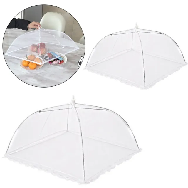 2Pcs Food Cover Pop Up Mesh Net Dome Bug Fly Insect Cake BBQ Collapsible NEW