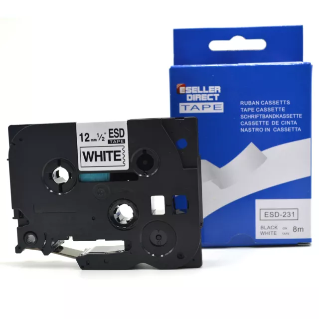 Compatible Label Tape fit Brother TZe-231 P-Touch White 12mm PT-1000 PT-H101C