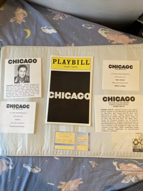 Playbill Chicago Oct 19, 1997 + Ticket Stub & 4 Inserts Bebe Neuwirth Joel Grey