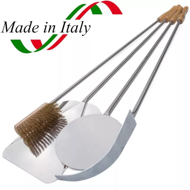SET de 4 PELLES À PIZZA - KIT pelle à pizza POUR FOUR À BOIS EN ACIER INOX