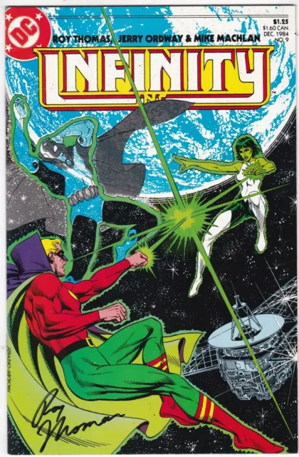 DC Comics Infinity Inc. #9 Signed by Roy Thomas w/ COA NM 1984