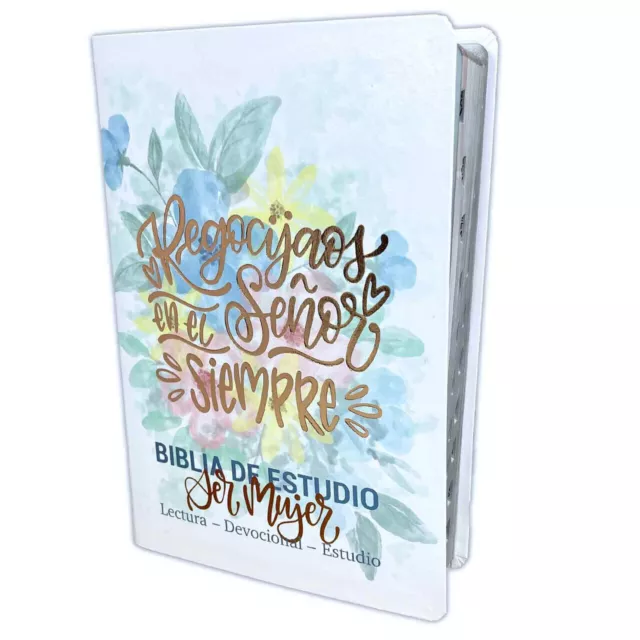 Biblia de Estudio Ser Mujer RV1960 blanco floral con indice - para mujeres