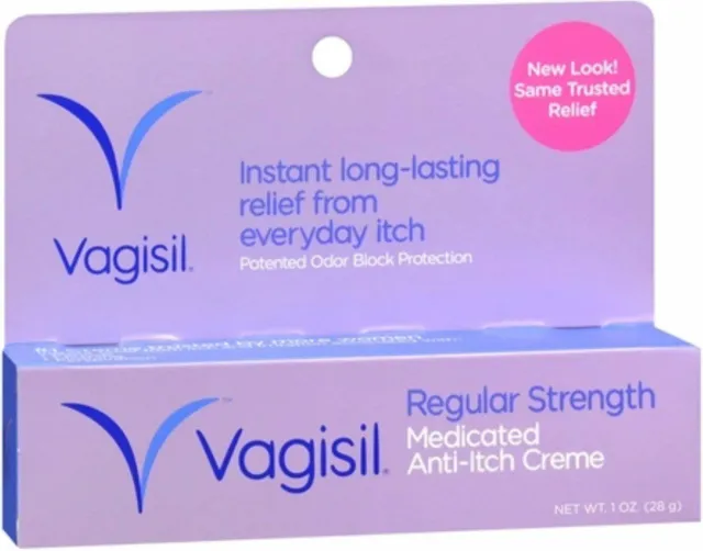 Vagisil crema antipicazón fuerza regular calmante para la piel fórmula 1 oz paquete de 12