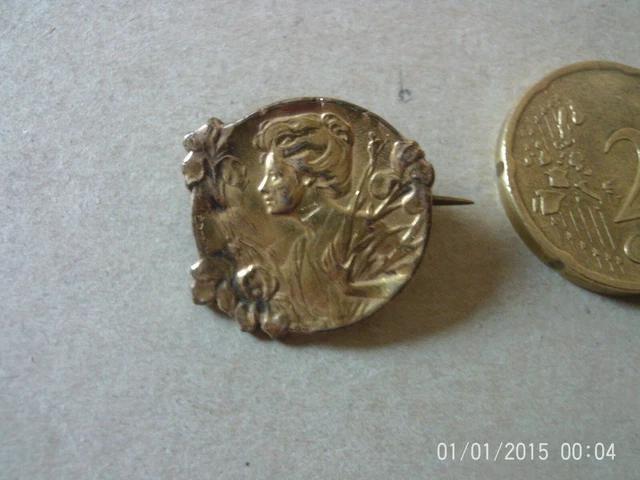 Broche Art Nouveau En Argent Sterling Signée E. Drospy - Modèle Vintage Occasion