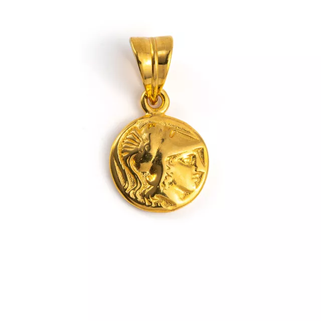 Ancient Greek Goddess Athena Pendant ~ 14K Gold ~ Ancient Greek Jewelry