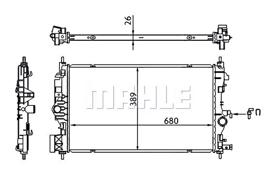 MAHLE Wasserkühler Für OPEL Astra J GTC Cascada VAUXHALL Zafira 13-18 1300346