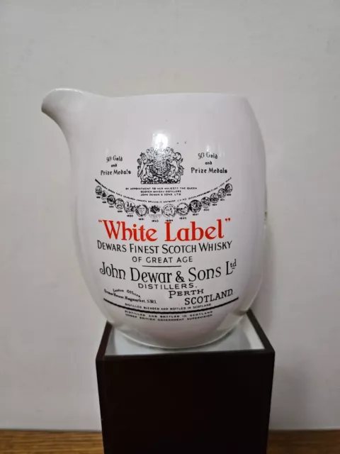 Vintage White Label Dewars Finest Scoth Whisky Bar Pitcher