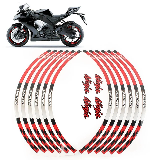 Decalcomanie Adesivo Nastro Ruota 17" Cerchi per KAWASAKI NINJA 1000/R/SX 250/R 300