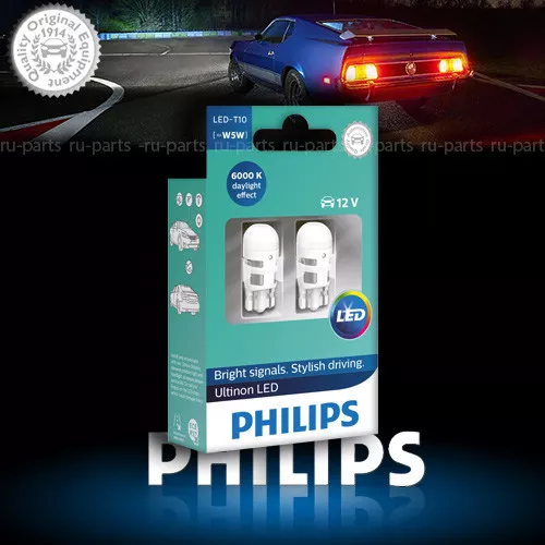 PHILIPS Ultinon Pro6000 T10 LED W5W Parkers 6000K White Licence plate Light