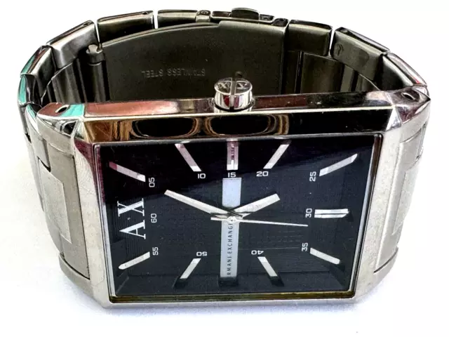 AX Armani Exchange St Steel Black Dial AX2110 Men's Wrist Watch Runs