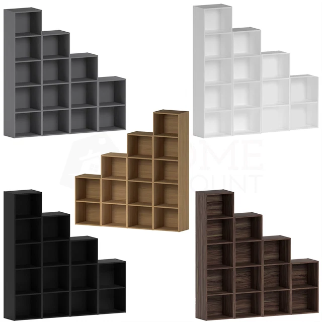 WOODEN CUBE BOOKCASE Display Shelf Storage Cupboard With Modern