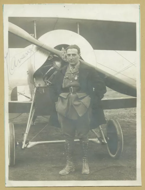 Jean Navarre (1895-1919) - French WWI fighter ace - RARE signed photo - 1916