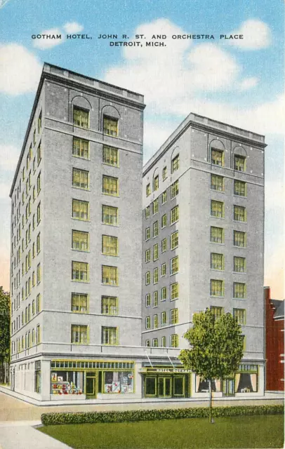c1930 The Gotham Hotel, Detroit, Michigan Postcard